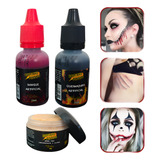 Maquiagem Fake Kit Terror Halloween   Rostinho Pintado