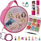 Maquiagem Infantil Kit Com Bolsinha Paleta De Sombras Batom Brilho Labial E Mais Acessórios Brinquedo Para Meninas Kit Beleza