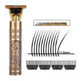 Maquina Acabamento Recarregável Vintage Sem Fio Cabelo Barba Cor Dourado escuro 110v 220v