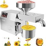 Máquina Automática Prensa óleo Controle Digital Inteligente Temperatura Prensa óleo Amendoim E Girassol Extrator Azeite Todo Em Aço Inoxidável Prensa Fria Quente Para Casa Comercial