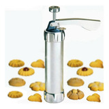 Máquina Biscoito Biscoiteira Manual 20 Moldes Inox Cookies
