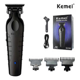 Máquina Cabelo Corte Acabamento Kemei Km 2299 110v 220v Cor Preto