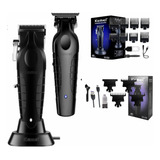 Maquina Cortar Cabelo E Acabamento Kit Kemei Km2296 E Km2299