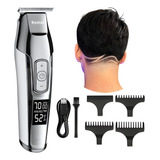Maquina Cortar Cabelo Kemei 5027 Elétrico Profissional Prata