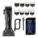 Maquina Cortar Cabelo Profissional Base Mesa Sem Fio Kemei