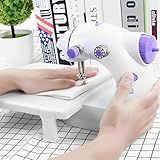 Maquina Costura Mini Portátil Doméstica Elétrica Com Mesa Extensora Mesinha 2 Velocidades Branco 127 220V Projetos De Alfaiataria