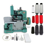 Máquina Costura Overlock Semi Industrial Kit Linha E Fio Cor Verde 110v