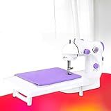 Máquina Costura Portátil Mini Com Pedal Elétrica Costureira 110V 220V Voltagem Dupla Com Mesinha B 