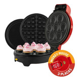 Máquina Cupcakes Omeleteira E Waffle Mickey Mallory 5 Em 1 Cor Vermelho 220v