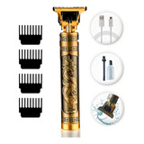 Maquina De Acabamento Cabelo Barba Profissional Recarregavel Cor Dourado 110v 220v