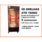Maquina De Assar Frango E Carne Giratória 160kg 08 Grelhas