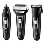 Máquina De Cortar Cabelo E Barbear Tira Pelo Nariz 3x1 Cor Preto 110v 220v