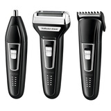Máquina De Cortar Cabelo E Barbear Tira Pelo Nariz 3x1 Kemei Cor Preto 110v 220v