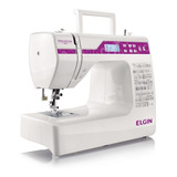 Máquina De Costura Elgin Premium Jx-10000 Bivolt Branca/rosa