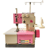 Máquina De Costura Galoneira Semi Industrial 2 Agulh Bracob Cor Rosa 220v