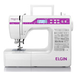 Máquina De Costura Reta Elgin Premium Jx 10000 Portátil Branca 127v 220v