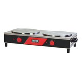 Máquina De Crepe E Panqueca Elétrica Dupla Croydon Disco 37 Cor Cinza Vermelho E Preto 110v