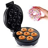 Máquina De Donut Elétrica 7 Furos Rosquinhas Antiaderente 220v Confeitaria Culinária Preto 