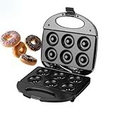 Máquina De Donuts Dupla Face Máquina De Donuts Elétrica De 750 W Faz 6 Donuts Antiaderente Máquina De Sobremesa Portátil Para Lanche De Café Da Manhã