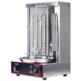Máquina De Espeto Vertical Grelha Giratória Forno De Espeto Máquina De Espeto De Frango Caldeira Vertical Com Queimador Elétrico Duplo Para Carne Frango 220V