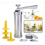 Maquina De Fazer Biscoito Forma Manual Decoração Bolo Cromo