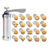 Máquina De Fazer Cookies Biscoito 20 Moldes Manual Inox