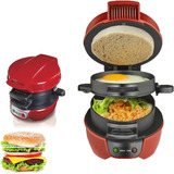 Máquina De Fazer Hambúrguer Com Panela De Ovo Cor Vermelho