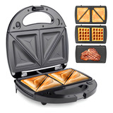 Máquina De Fazer Lanches Sanduíche Sanduicheira 800w Grill