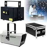 Máquina De Floco De Neve Para Festa Leve 2 Máquinas Usadas Juntas Holofote De Efeito De Animação Rgb 3D De 10 15W Caixa De Voo Máquina De Neve De 1500W Para Casamento A