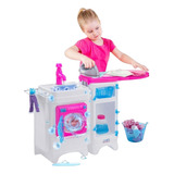 Máquina De Lavar E Passar Infantil Lavanderia Completa
