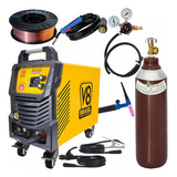 Máquina De Solda 205i V8 Arame Com Gás Cilindro 7l Tocha Tig