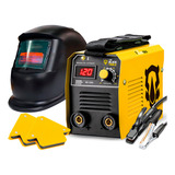 Máquina De Solda Inversora 120a Mma Eletrodo Mi150d The Black Tools Com Máscara De Solda E Esquadros Magnéticos