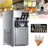 MáQuina De Sorvete Comercial De Mesa 1200W Display Digital Tanque De MatéRia Prima 2 3L Tanque De Congelamento 2 1 8L 18 L Hora Sorveteira De 3 Sabores