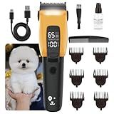 Máquina De Tosa Profissional Para Pets À Prova D Água Premium Silenciosa Lâminas De Aço Inoxidável Recarregável USB Corte Preciso Ideal Para Cães E Gatos 