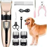 Máquina De Tosar Pet Profissional Kit Maquininha De Tosa Silenciosa Recarregável Para Cães Gatos Com Acessórios