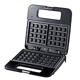Máquina De Waffle Belga Máquina De Waffle Elétrica Controle Automático De Temperatura Revestimento Antiaderente Com Luzes Indicadoras De LED Sanduicheira Máquina De Waffle Grelha De Contato Cor Preto Tamanho Waffle 