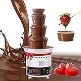 Máquina Elétrica De Fonte De Chocolate De 4 Níveis Conjunto Grande De Fondue Capacidade De 3 Kg Configurações Ajustáveis Função Manter Quente Perfeita Para Derreter Chocolate ótimo Para Festas E
