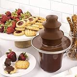 Máquina Fundue Chocolate Cascata Profissional Elétrica Portátil 110v Fonte Festa Aniversário Fruta Uva Evento Fonte Três Camadas Torre Chocolate Premium Case