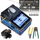 Máquina Fusão Arco Cabo Fibra óptica Para FTTH Suporte De Foco Automático De 6 Motores OPM VFL 3in1 Com Eletrodos 6 Unidades Cutelo De Fibra óptica Kit De Ferramentas De Decapagem