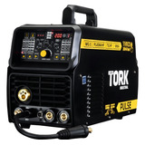 Maquina Inversora Corte Plasma Tig Pulsado Mig Mma 200a Tork Cor Preto Frequência 50 60hze 220v
