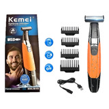 Maquina Kemei Barbeador Km 1910 Usb A Prova Dágua