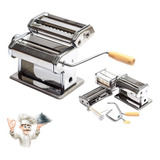 Máquina Lasanha Fettuccine Macarrão 3 Massas Cilindro Inox