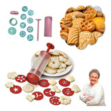 Máquina Manual De Fazer Biscoitos Com 7 Moldes Cor Rosa