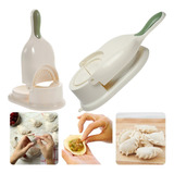 Maquina Modeladora Forma Salgados Molde 2 Em 1 Para Pastel Cor Branco