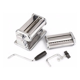 Máquina Para Macarrão Manual Com Trava Cilindro Massas Inox