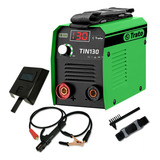 Máquina Solda Inversora 130a Mma Tin130 220v Trato Cor Verde escuro