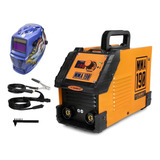 Máquina Solda Inversora 190 220v Máscara Automática Cor Laranja preto