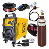 Máquina Solda Inversora V8 Máscara Arame 5kg Cilindro 7lts