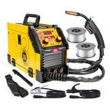Maquina Solda Inversora V8 Mig Sem Gás 150i Tig Mma Arames Cor Amarelo Inversora De Solda Frequência Na 220v