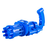 Máquina Sopro Automática Bolha De Sabão Pistola Metralhadora Cor Azul